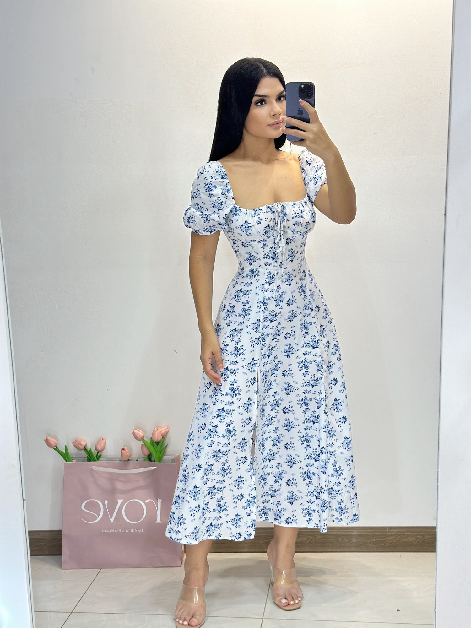 Vestido midi grecia 2 - Celeste